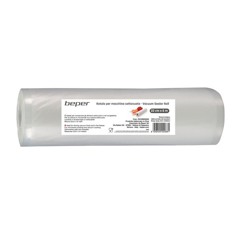 SACCHETTO SOTTOVUOTO PER ALIMENTI ROTOLO 22CM X 6MT — image 1