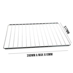 GRIGLIA FORNO REGOLABILE L.390 A 610 P. 317 CON VITE E CHIAVINO PER FORNO DA 60