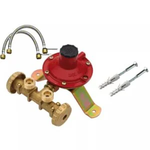 CENTRALINA GAS 2 VIE + 2 FLESSIBILI + REGOLATORE ITALY